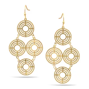 GOLD MULTI CIRCLE DROP EARRINGS #SWKK-11252GLD (HC14)