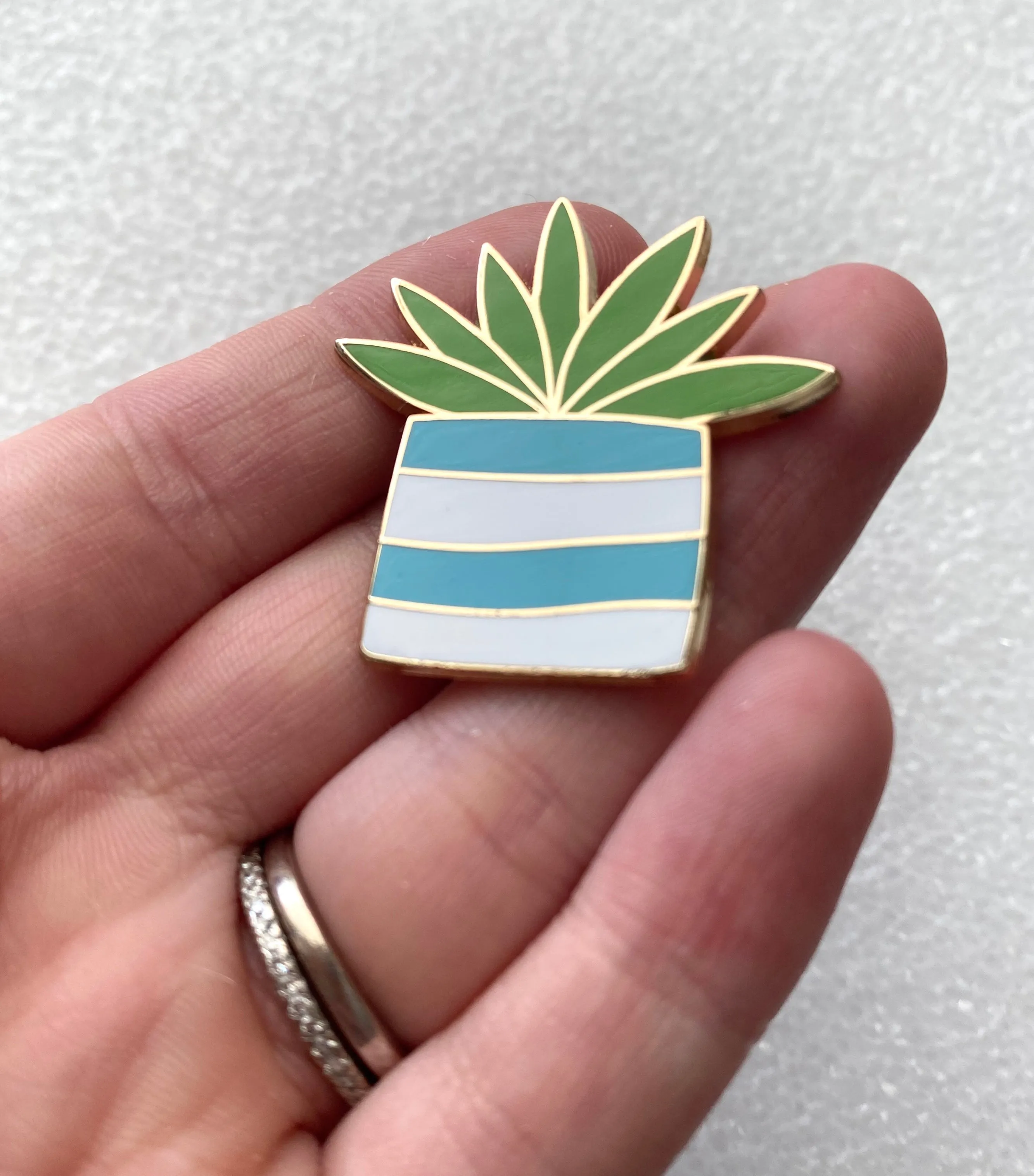 Gold Plated Plant Lover Enamel pin