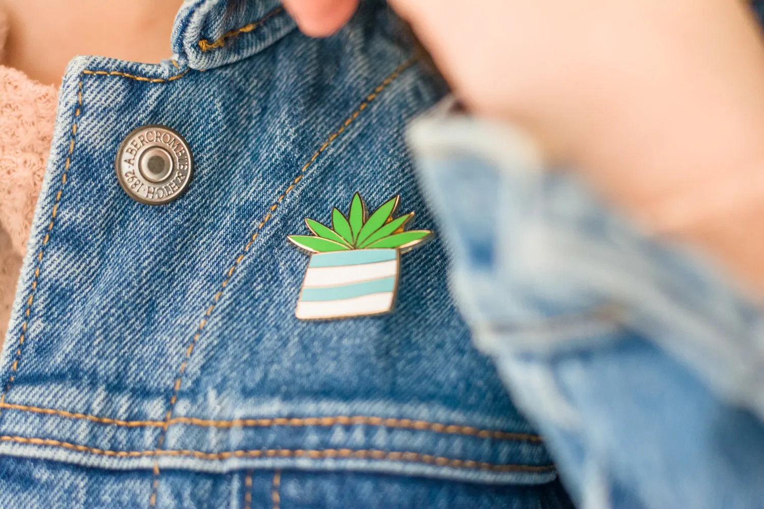 Gold Plated Plant Lover Enamel pin