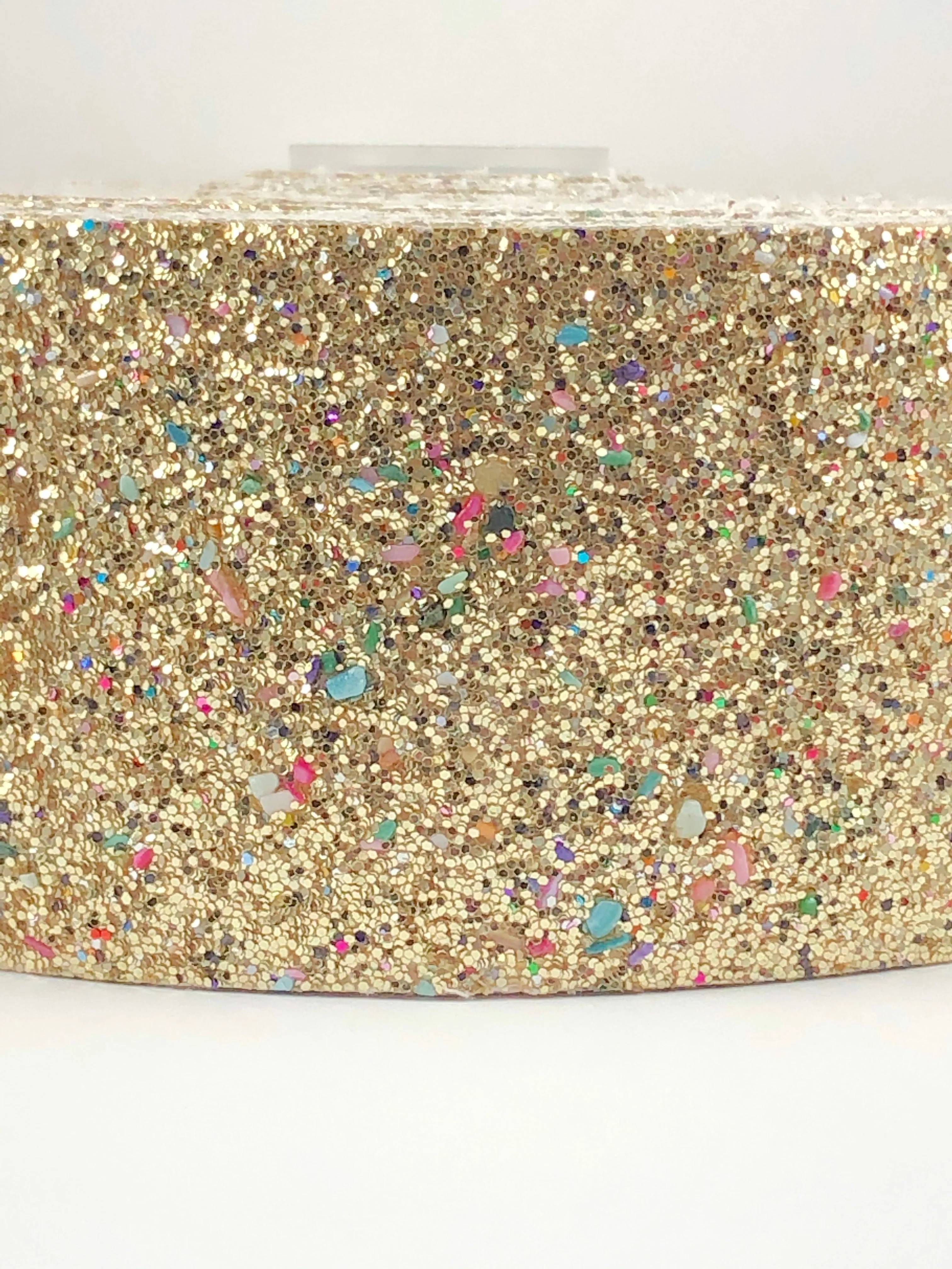 Gold with Colored Stones Chunky 3" Glitter Ribbon