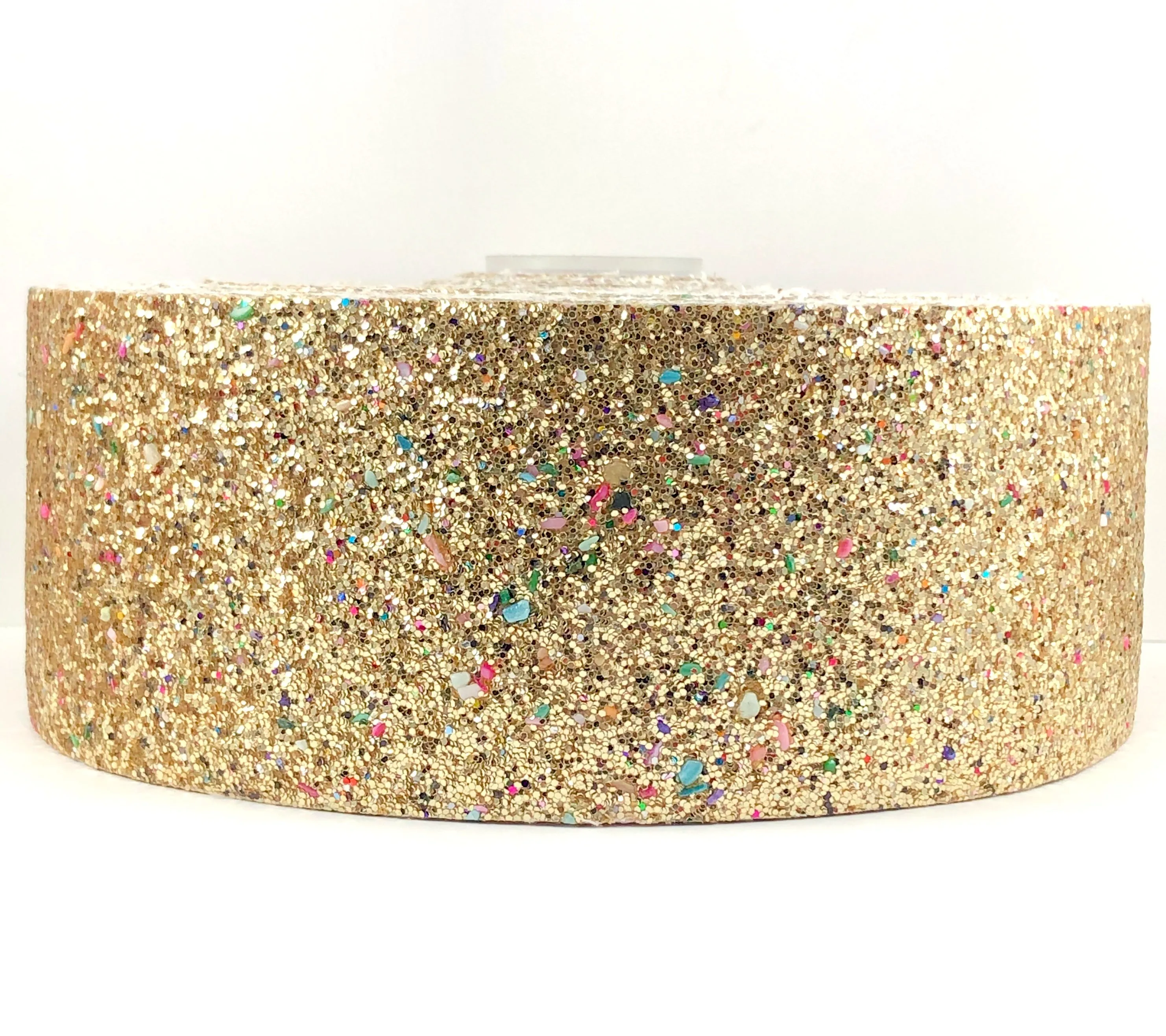 Gold with Colored Stones Chunky 3" Glitter Ribbon
