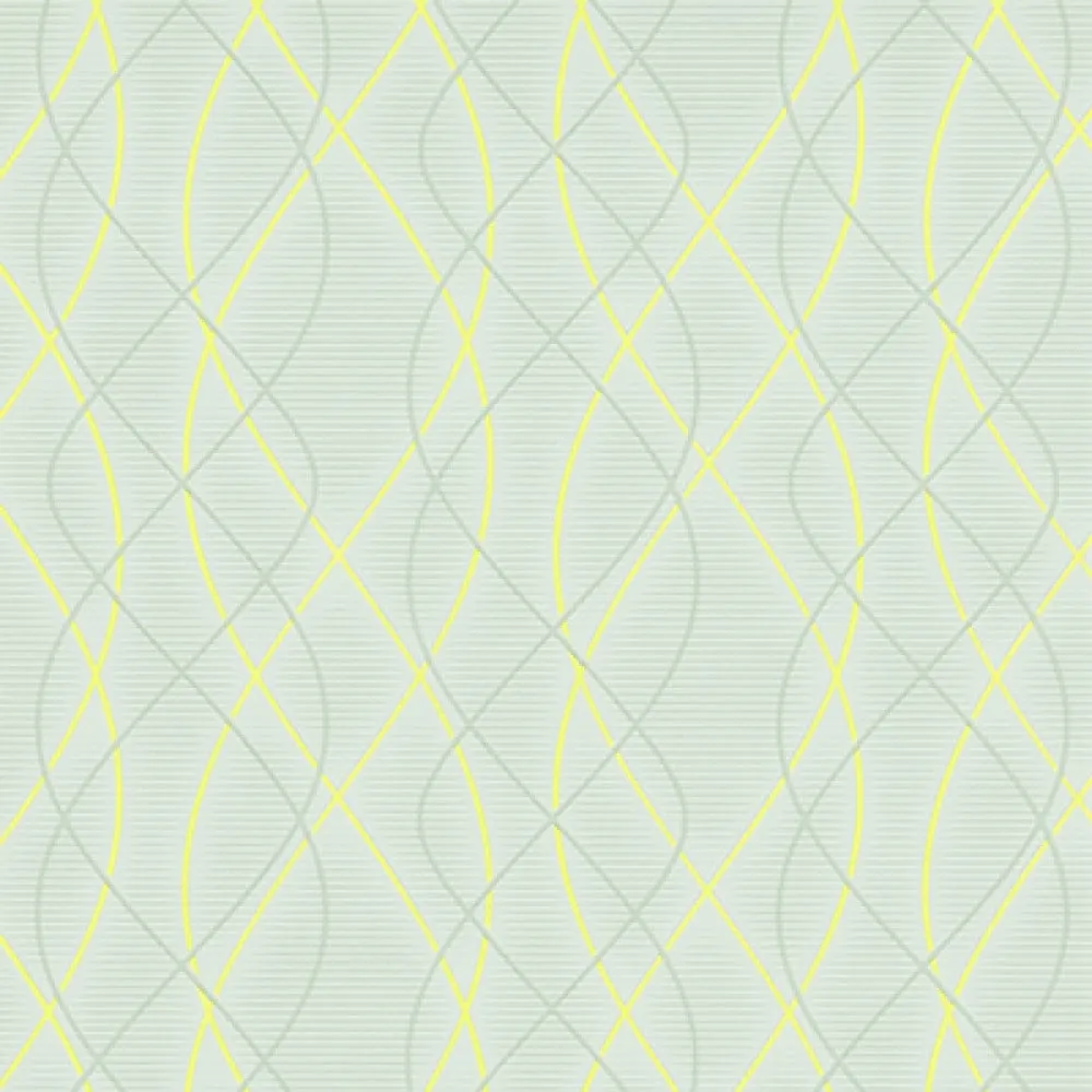 Graphic Swirls Teal Yellow 6832-35 Wallpaper