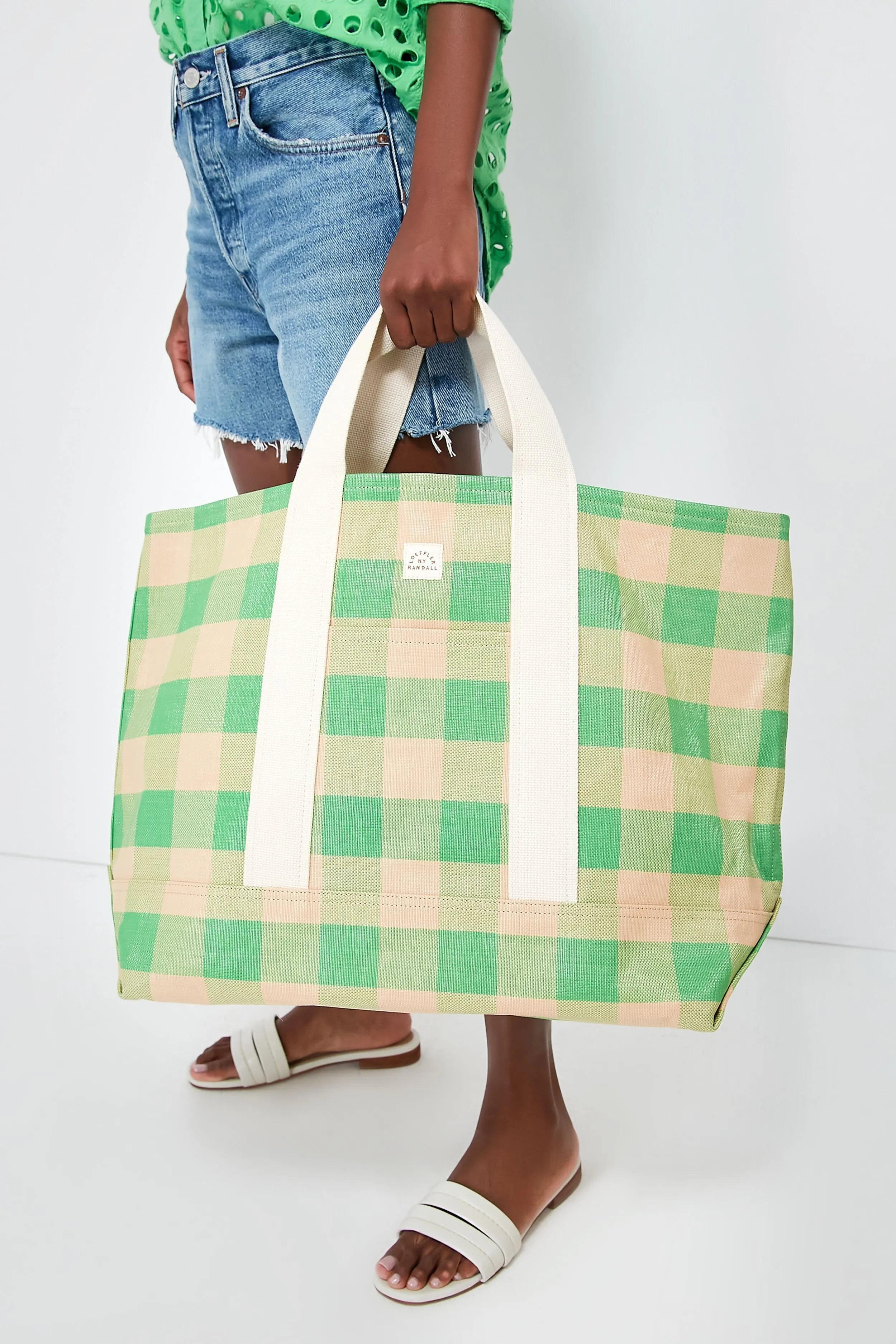 Green and Butterscotch Bodie Oversized Tote