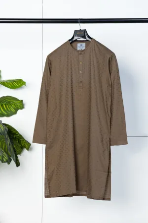Green Cotton Dobby Kurta
