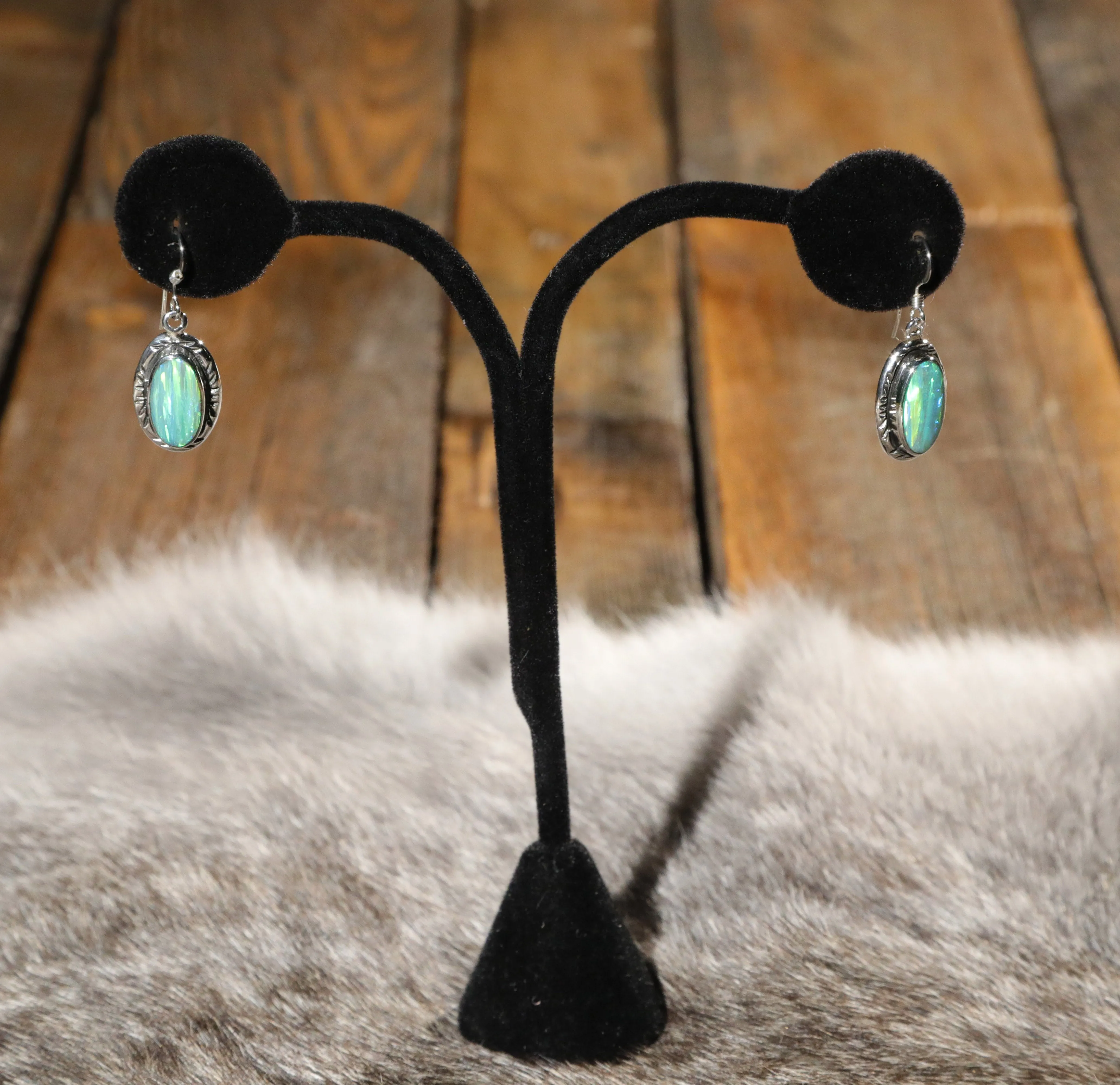Green Fire Opal Earrings
