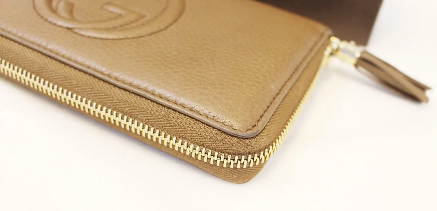 GUCCI Interlocking G Medium Brown Leather Long Wallet
