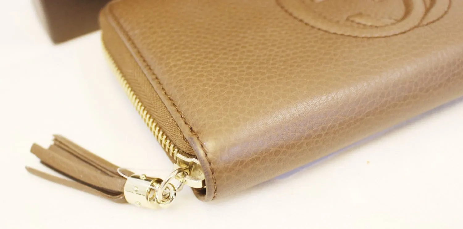GUCCI Interlocking G Medium Brown Leather Long Wallet