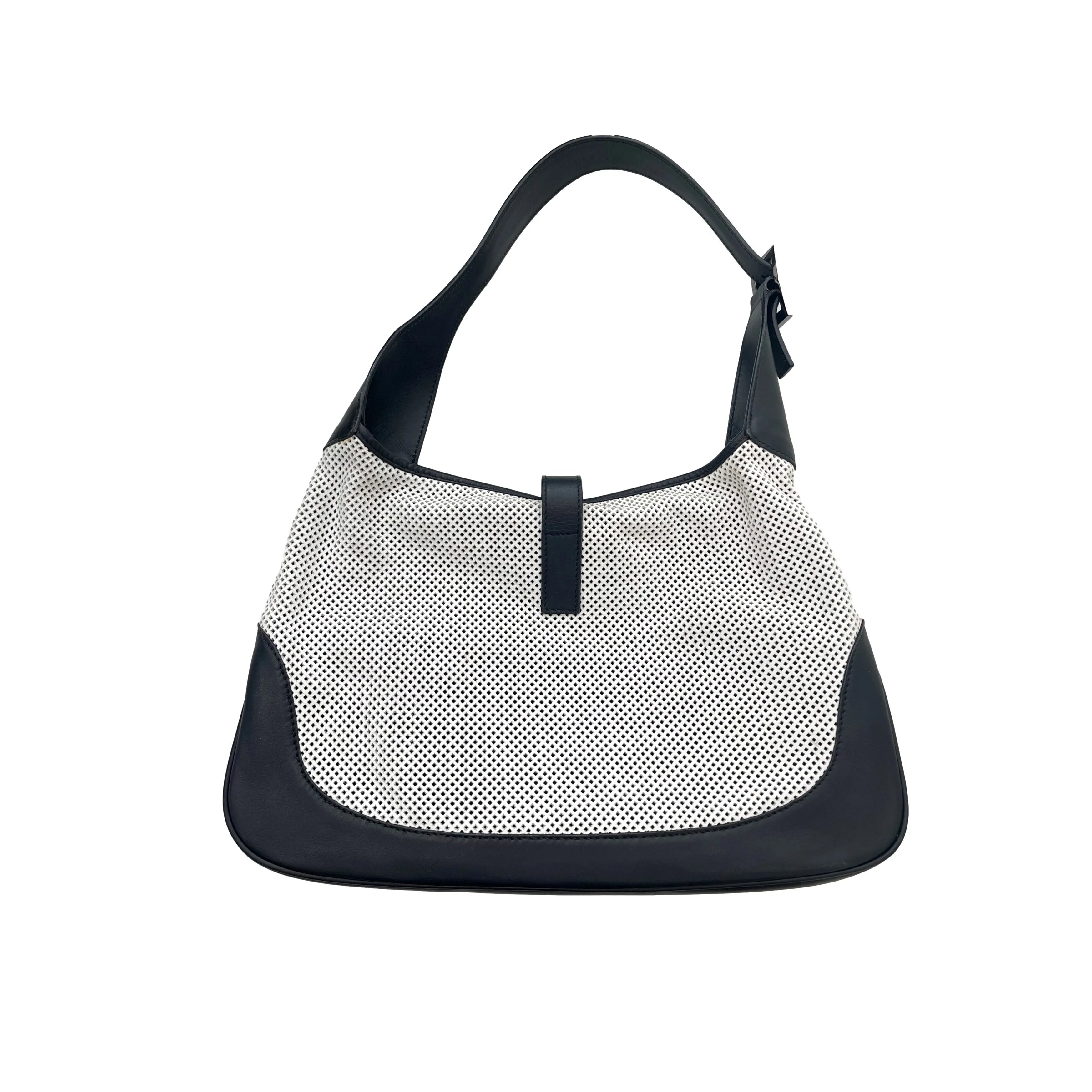 Gucci White Perforated Jackie Bag
