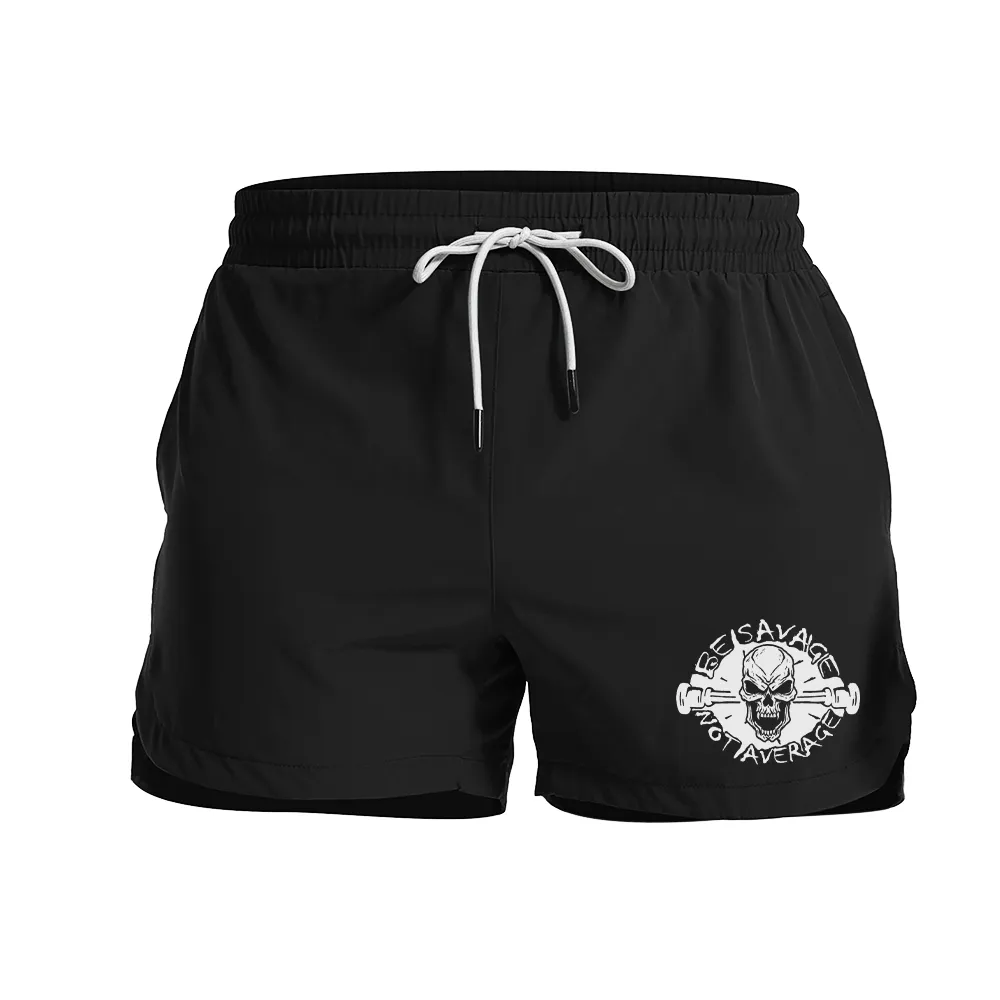 Gym Skull Graphic Shorts