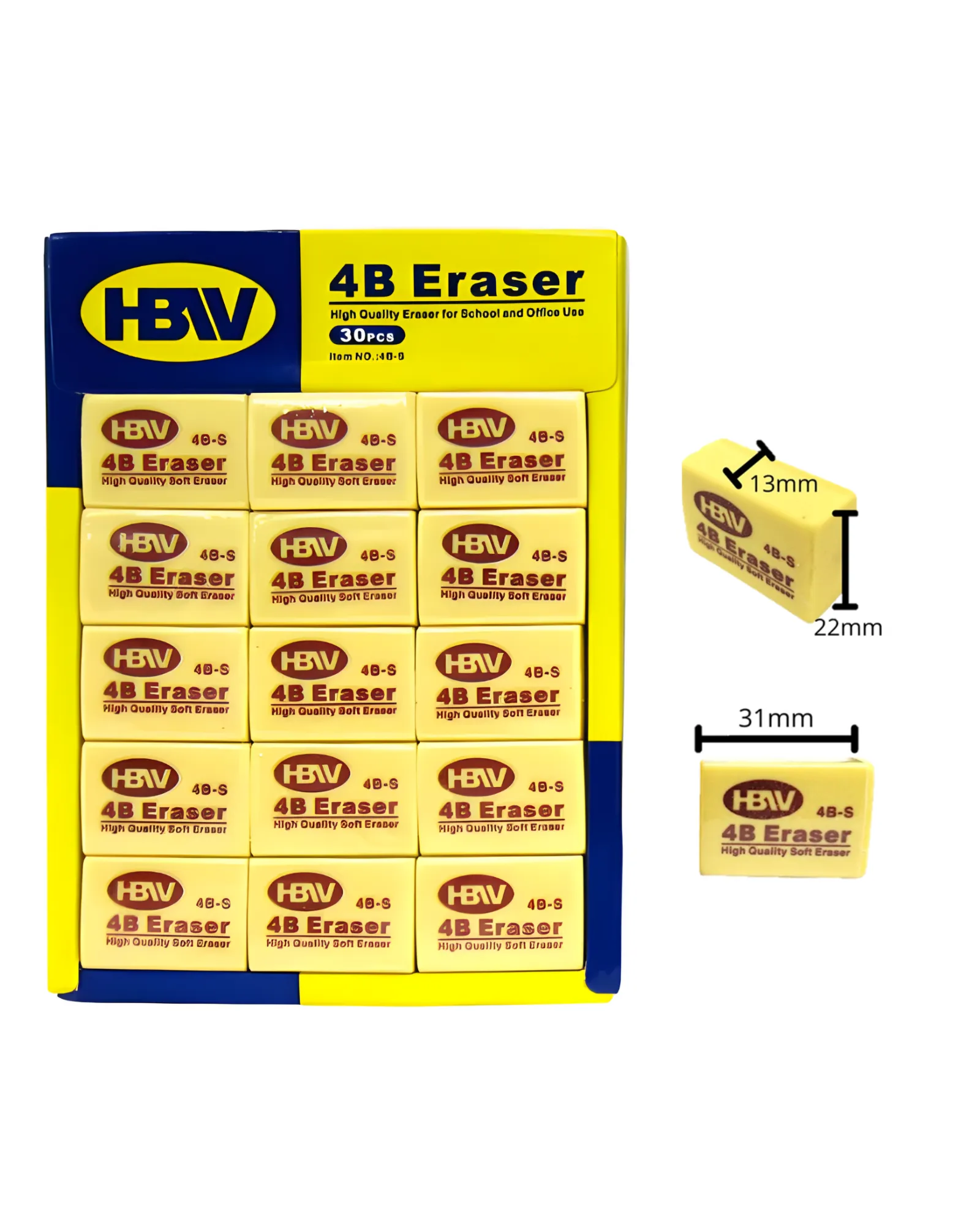 HBW Soft Eraser 4B Small 30pcs