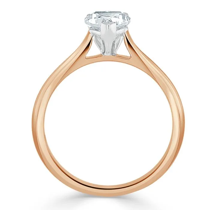 Heart Cut Moissanite Engagement Ring, Classic Style