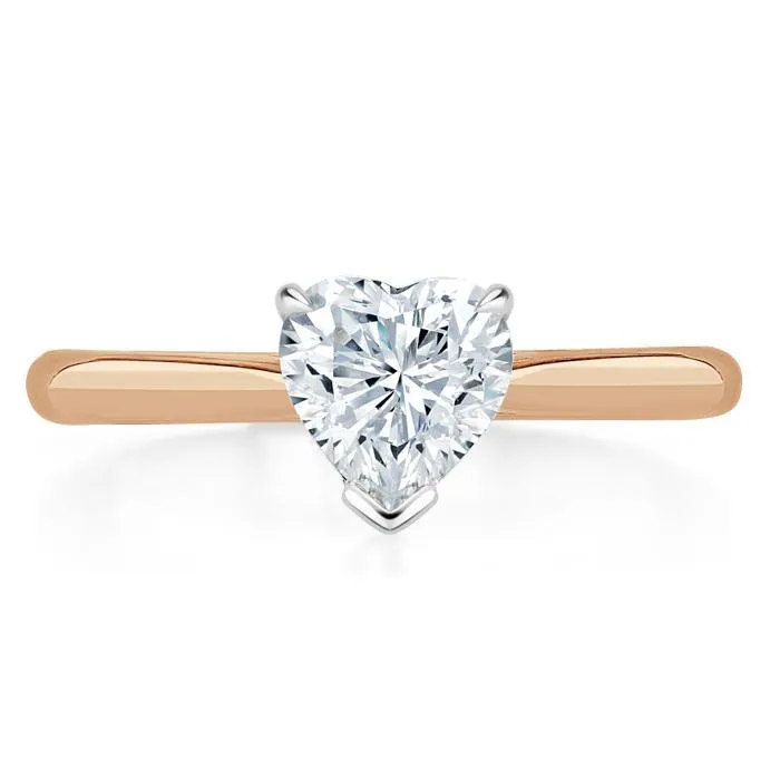 Heart Cut Moissanite Engagement Ring, Classic Style