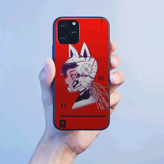 Helmet Cyberpunk LED Case for iPhone