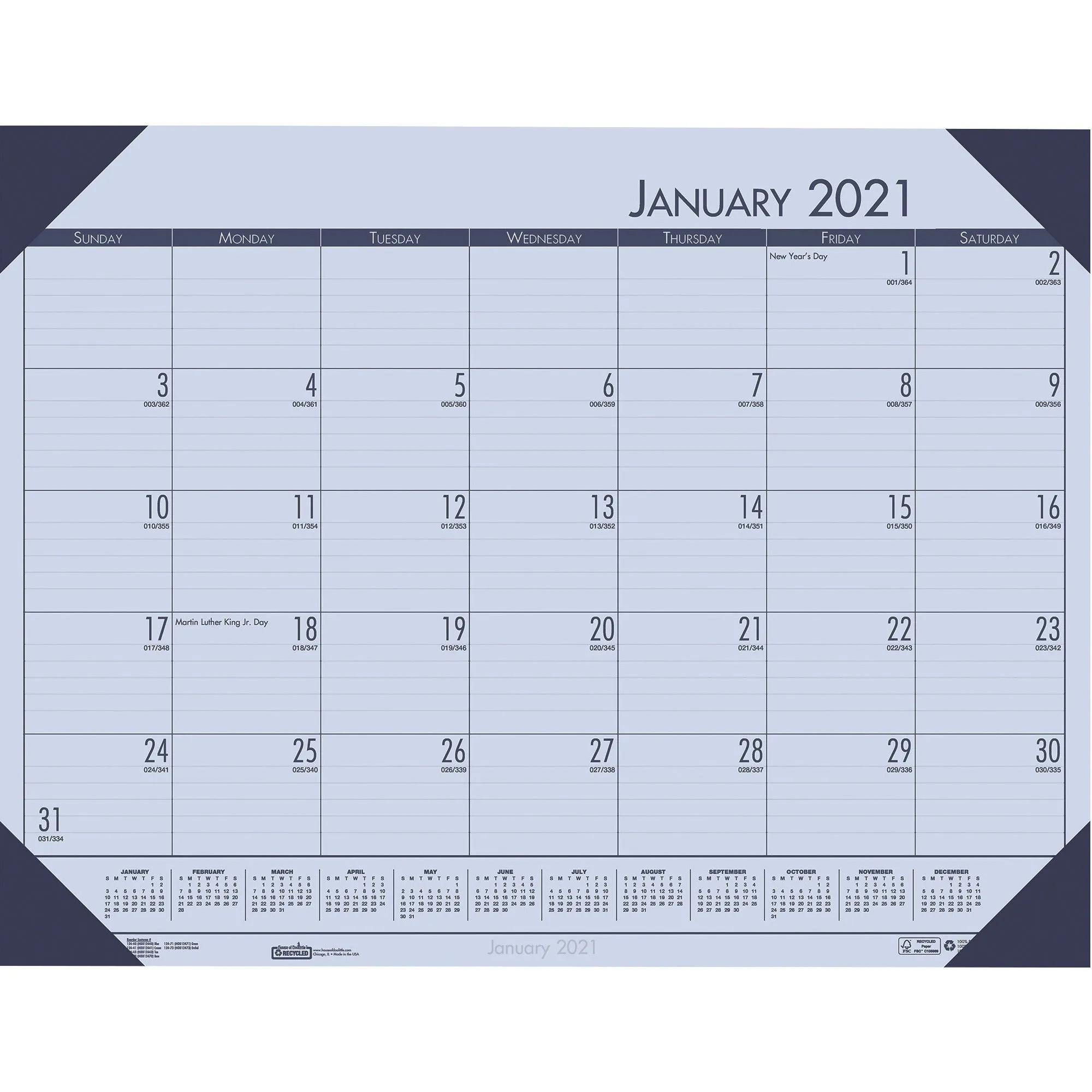 House of Doolittle Ecotones Compact Calendar Desk Pads