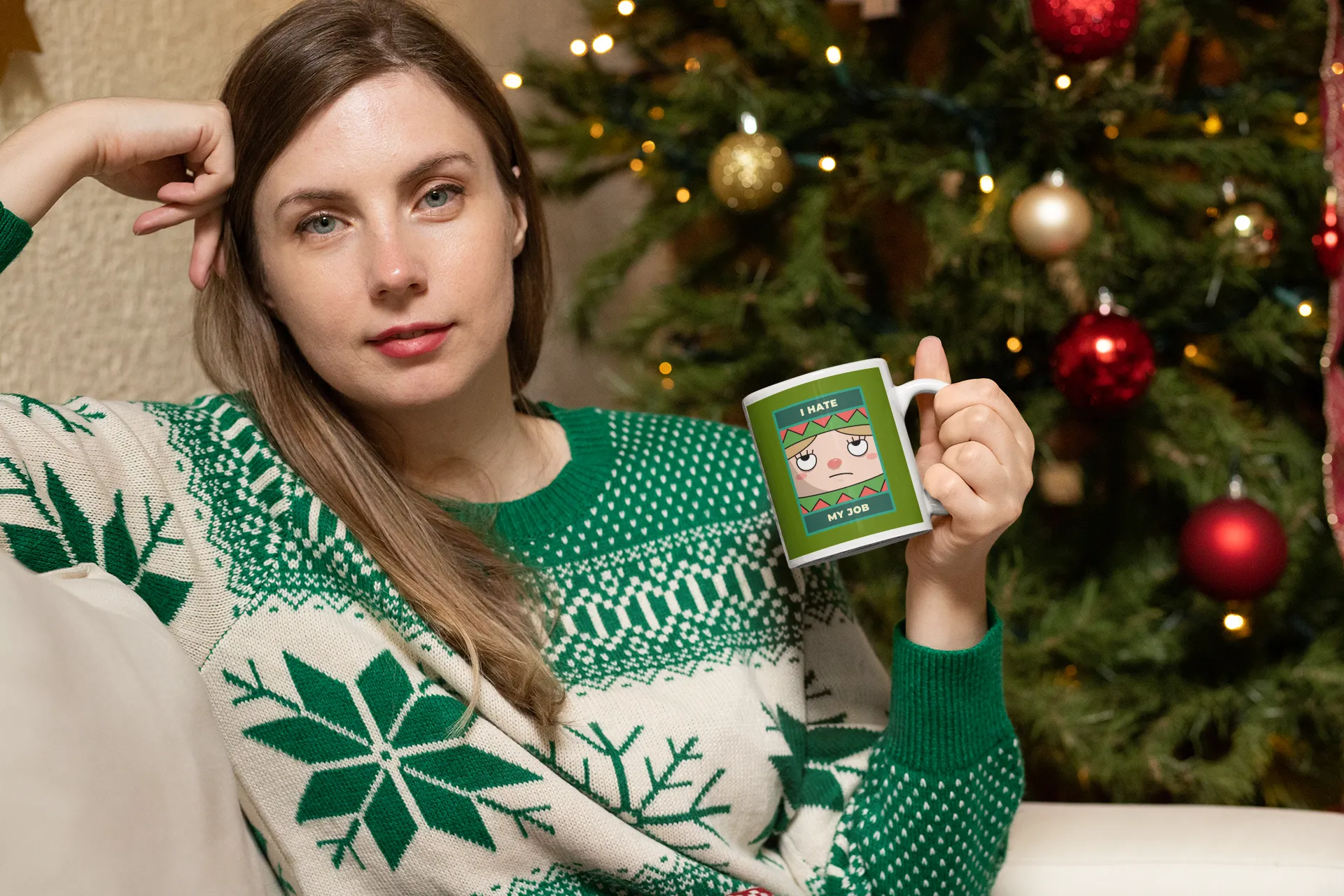 I HATE MY JOB Christmas Mug