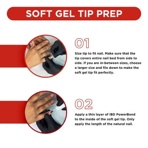 ibd Soft Gel Tips - Medium Almond 504 Tips / 12 Sizes