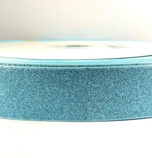 Ice Blue Glitter Ribbon - 3" - 1.5 "