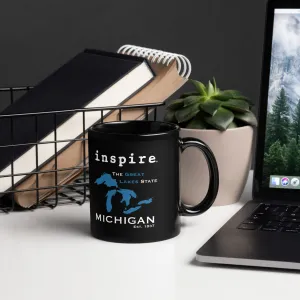 inspire Great Lakes Black Glossy Mug