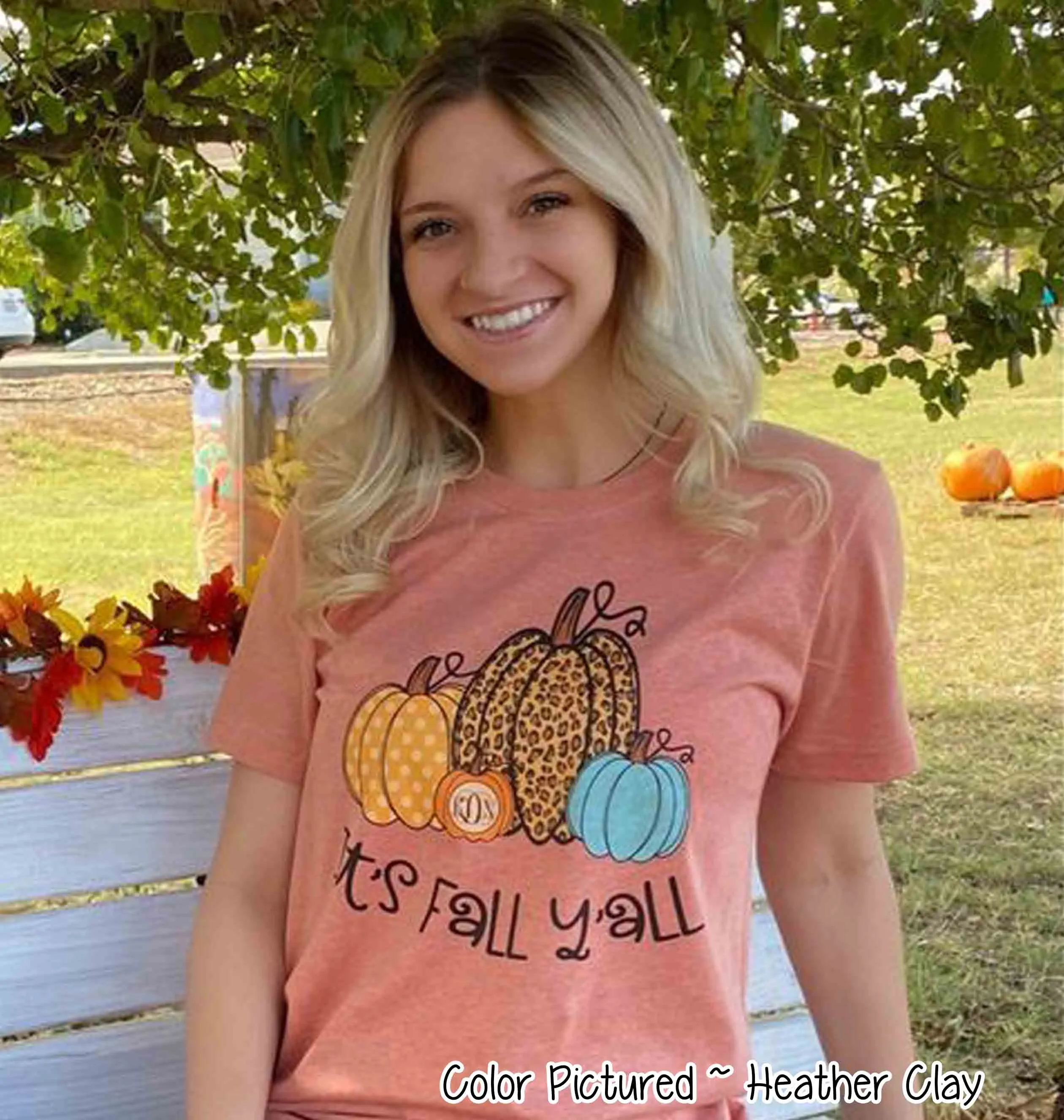 It's Fall Yall Monogram Pumpkin Fall Tee