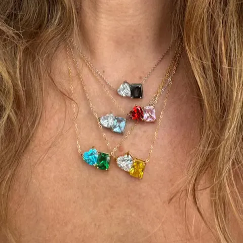 Jackie Two Stone Necklace