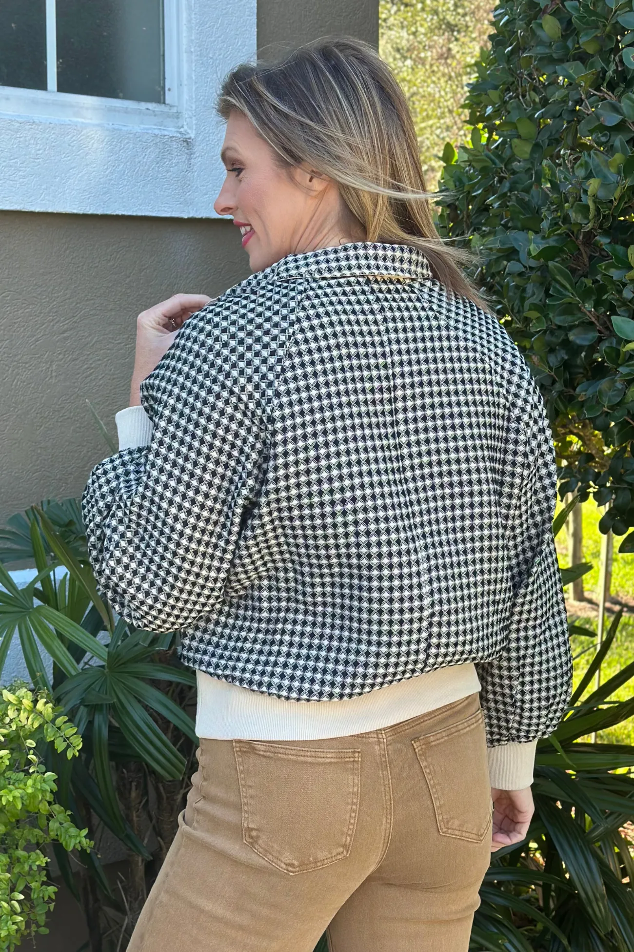 Jensen Two Tone Textured Snap Button Top