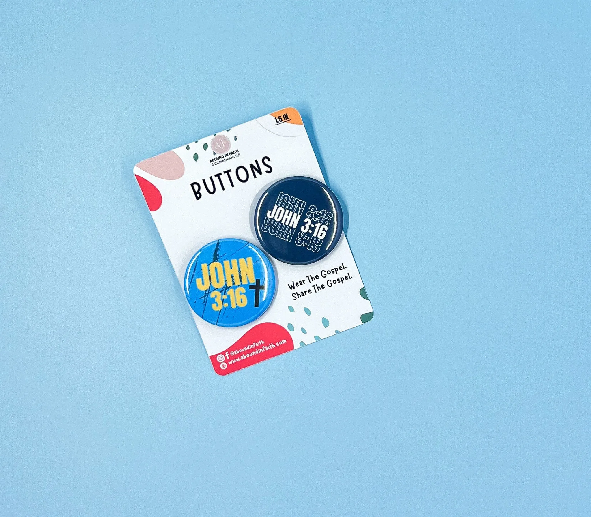 John 3:16 Pin Buttons