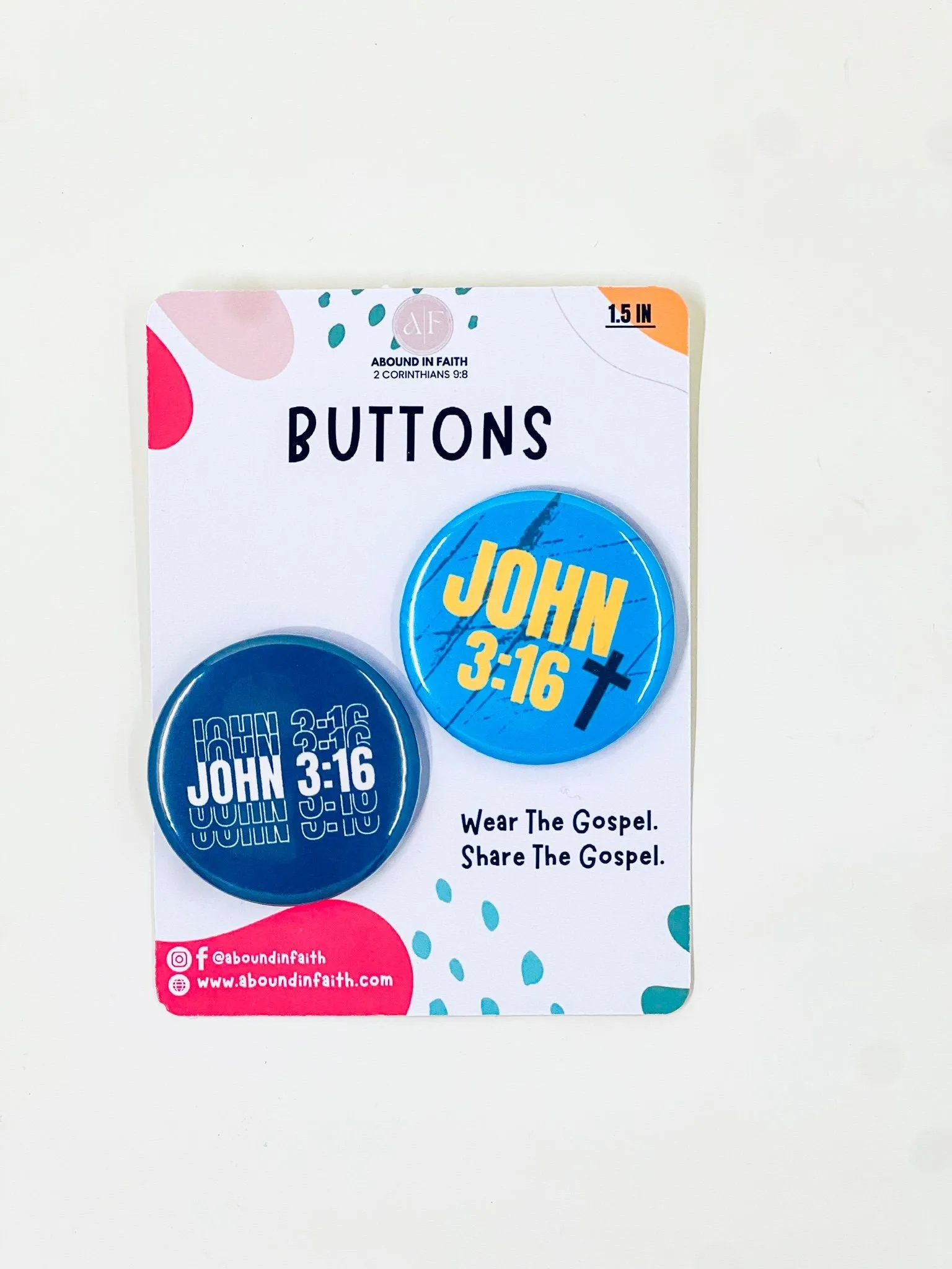 John 3:16 Pin Buttons