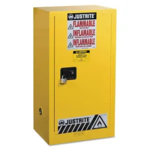 Justrite Yellow Countertop & Compact Cabinets, 15 Gallon, 891520