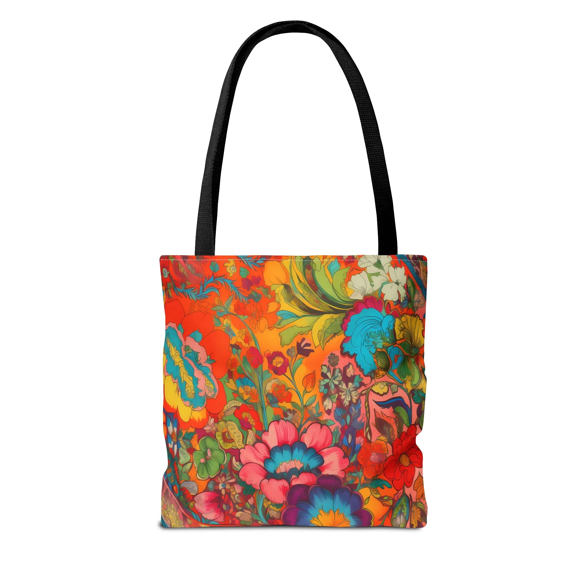Kaleidoscopic Floral Dance Tote Bag - Psychedelic Fun! Available in 3 sizes.