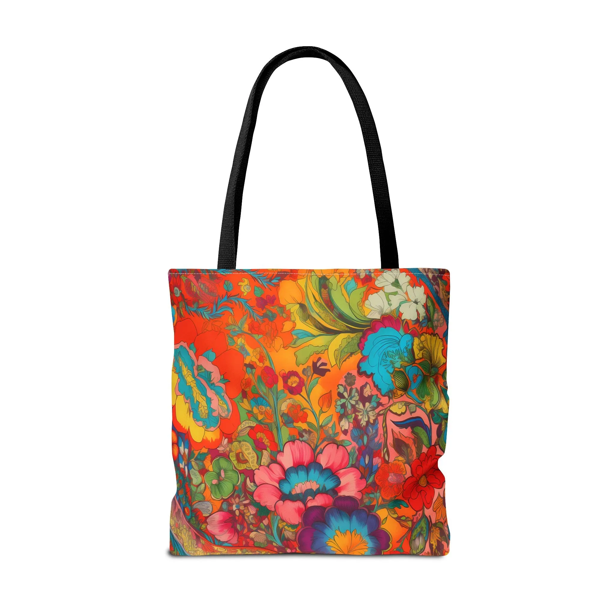 Kaleidoscopic Floral Dance Tote Bag - Psychedelic Fun! Available in 3 sizes.
