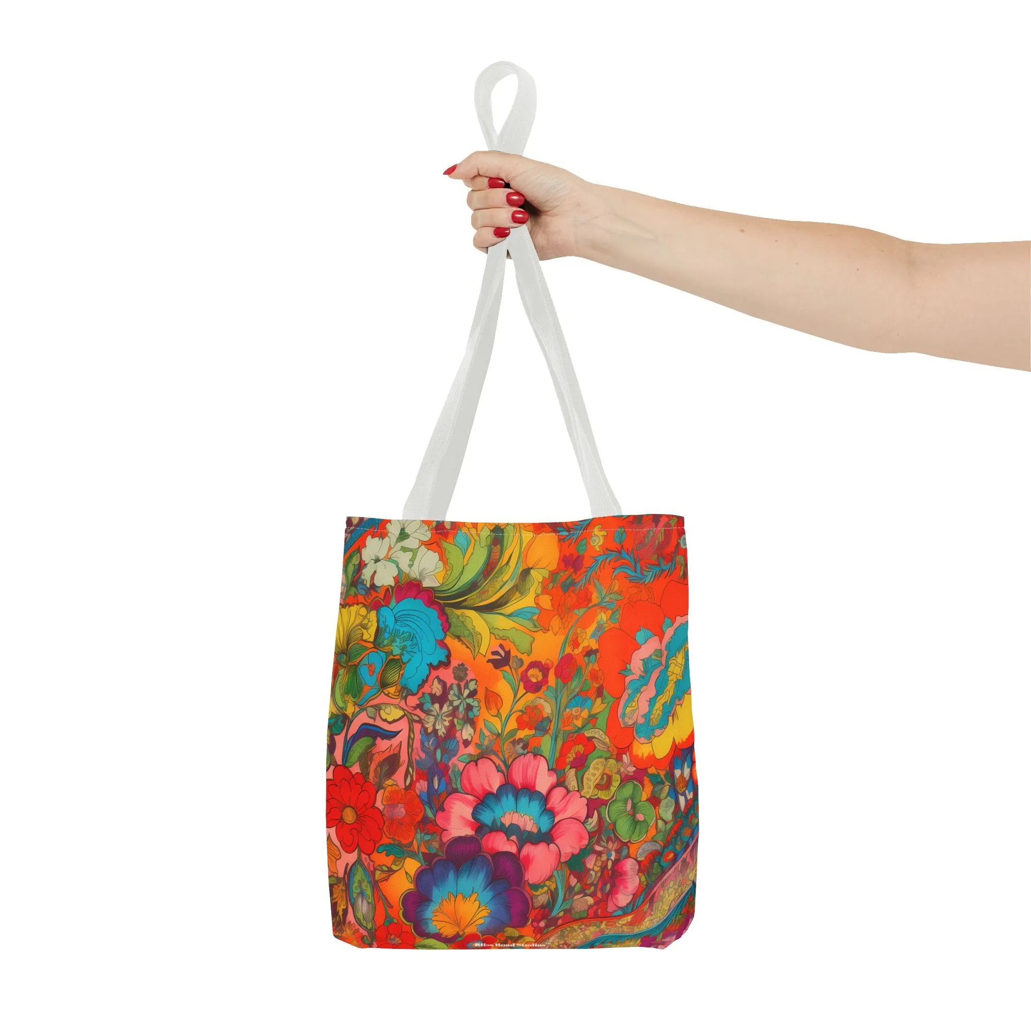 Kaleidoscopic Floral Dance Tote Bag - Psychedelic Fun! Available in 3 sizes.