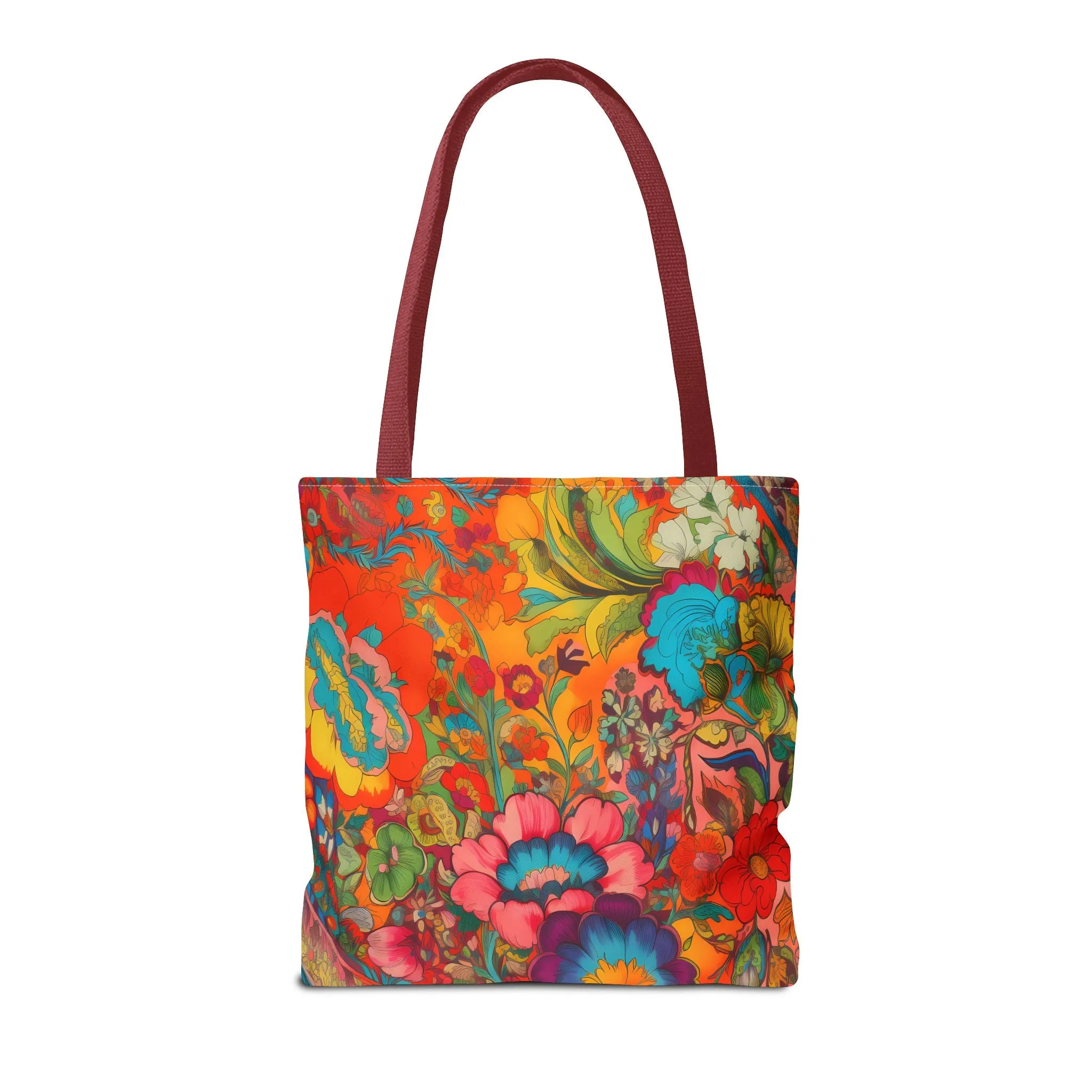 Kaleidoscopic Floral Dance Tote Bag - Psychedelic Fun! Available in 3 sizes.