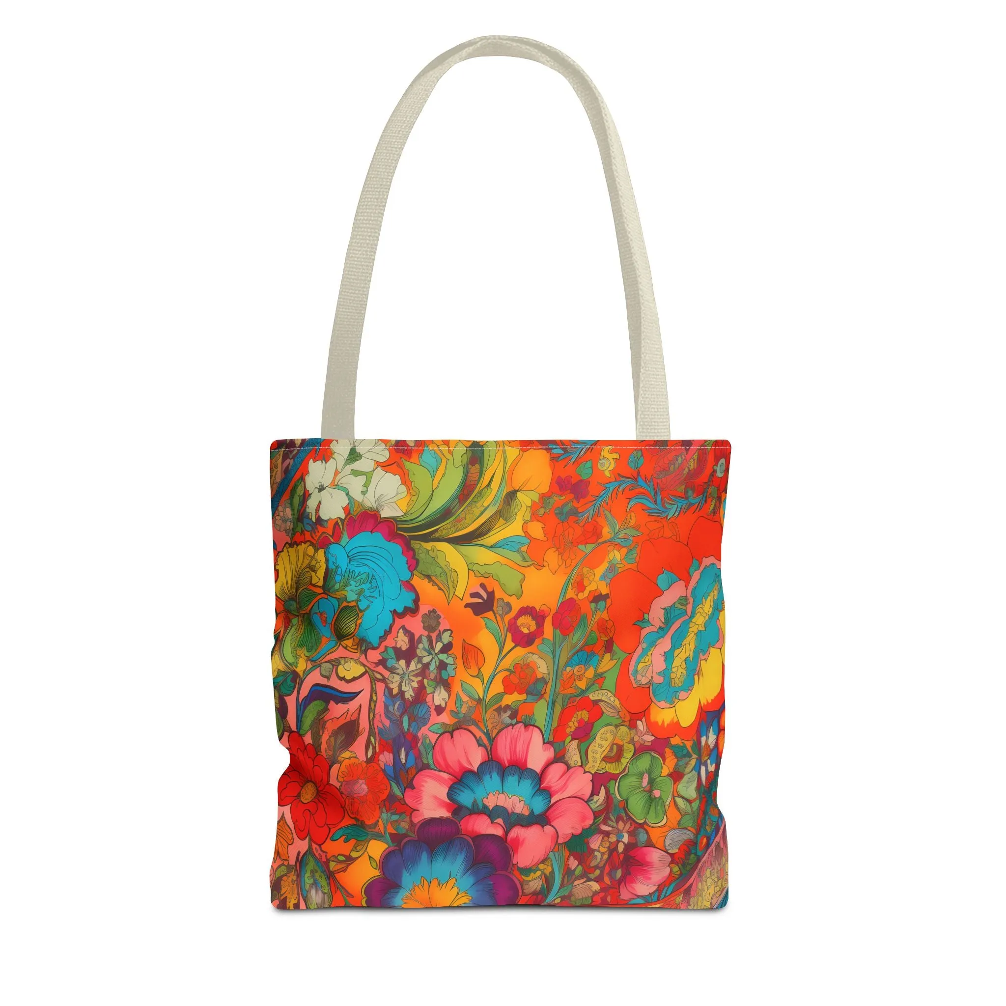 Kaleidoscopic Floral Dance Tote Bag - Psychedelic Fun! Available in 3 sizes.