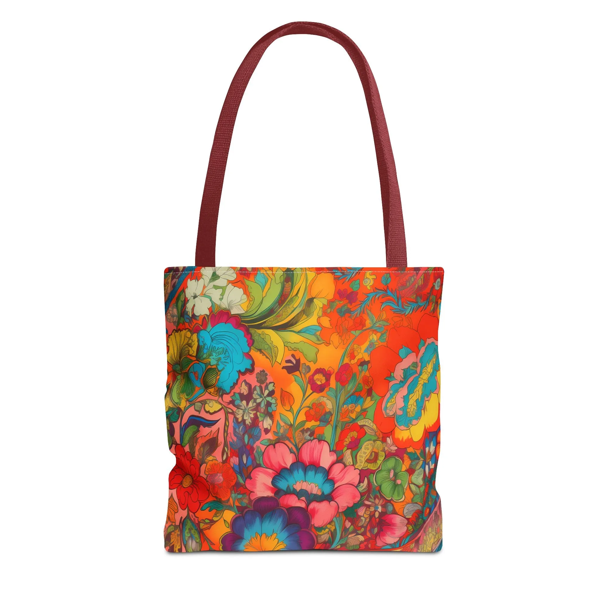 Kaleidoscopic Floral Dance Tote Bag - Psychedelic Fun! Available in 3 sizes.