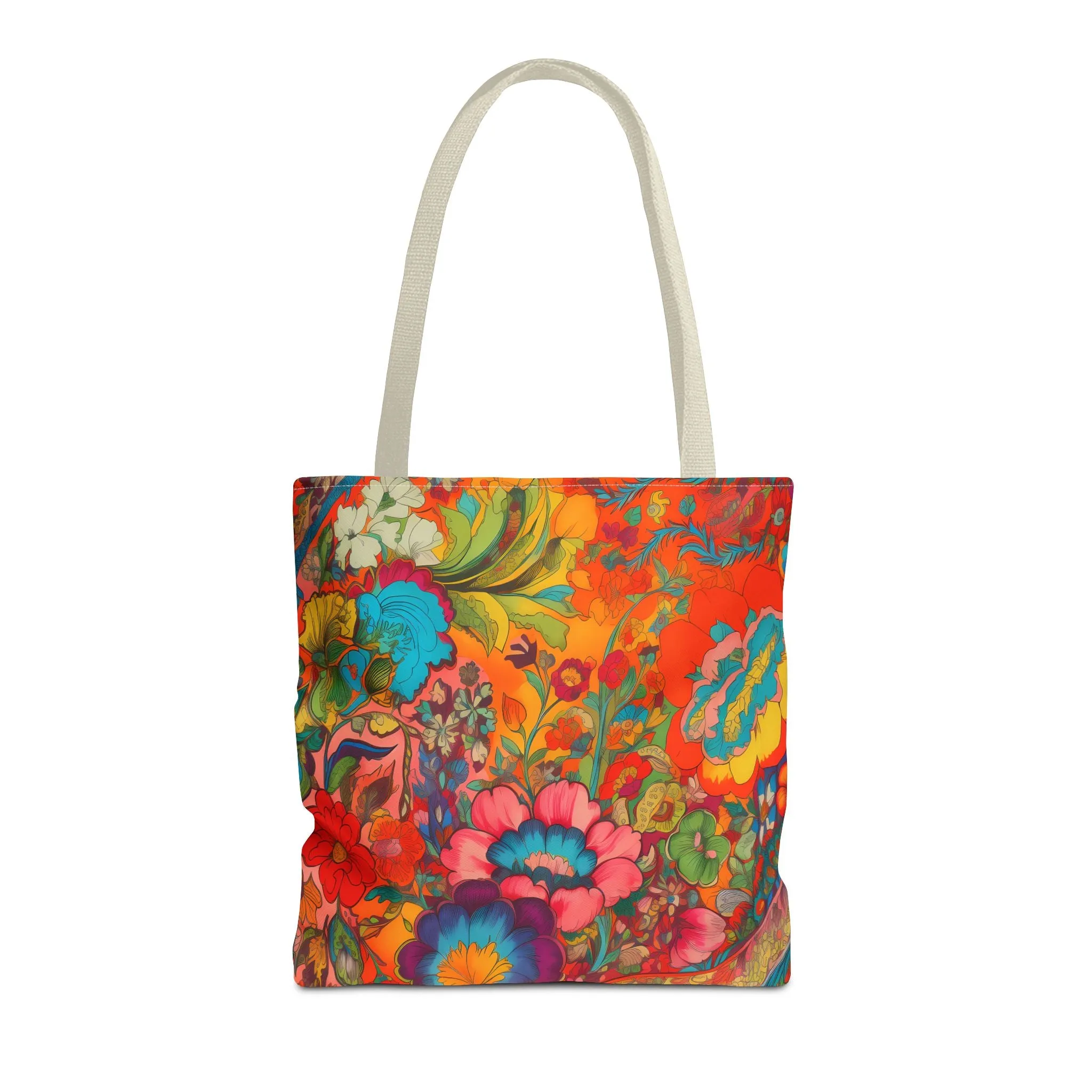 Kaleidoscopic Floral Dance Tote Bag - Psychedelic Fun! Available in 3 sizes.