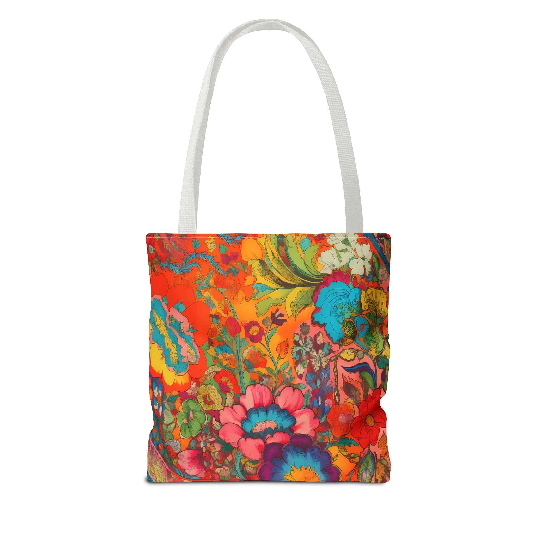 Kaleidoscopic Floral Dance Tote Bag - Psychedelic Fun! Available in 3 sizes.