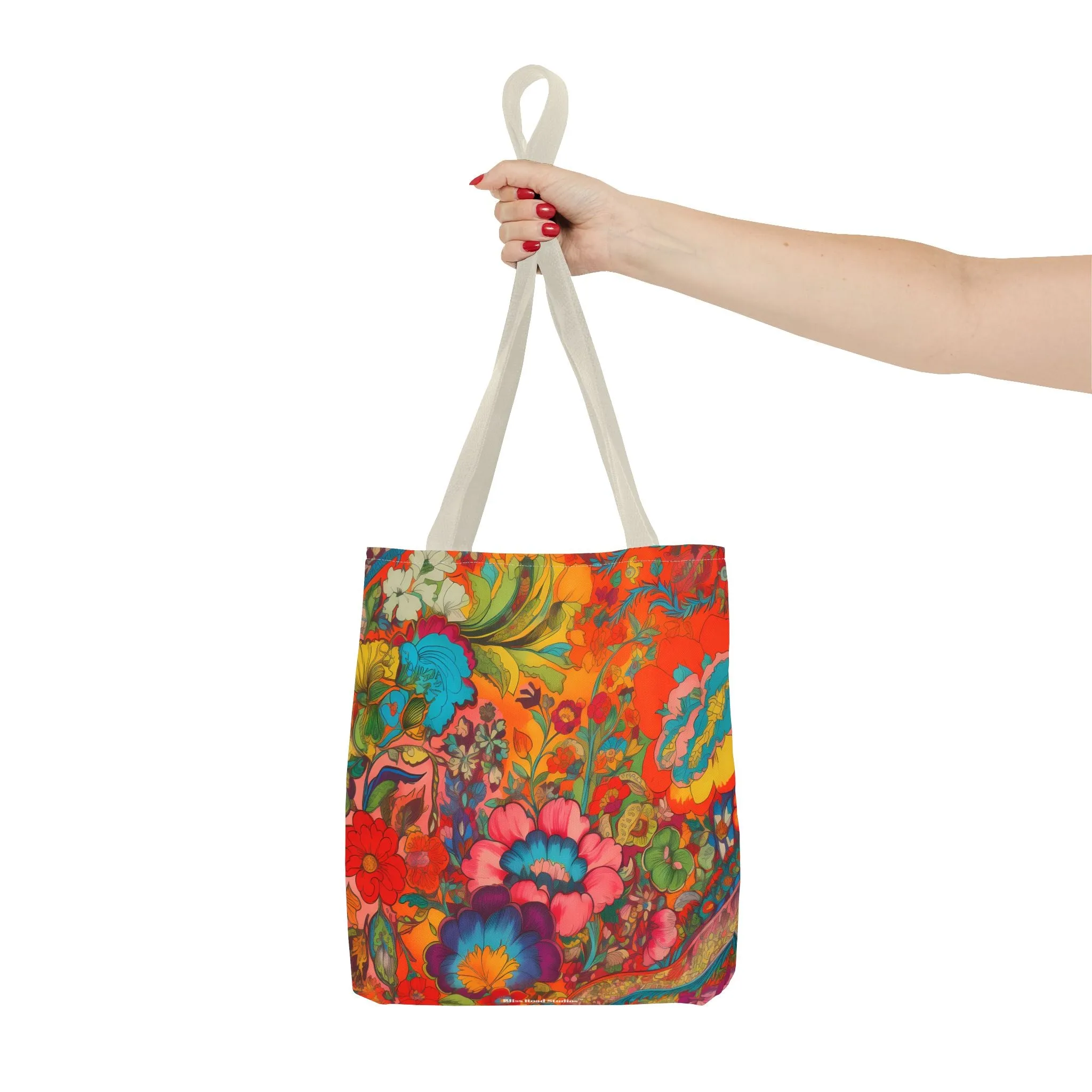 Kaleidoscopic Floral Dance Tote Bag - Psychedelic Fun! Available in 3 sizes.