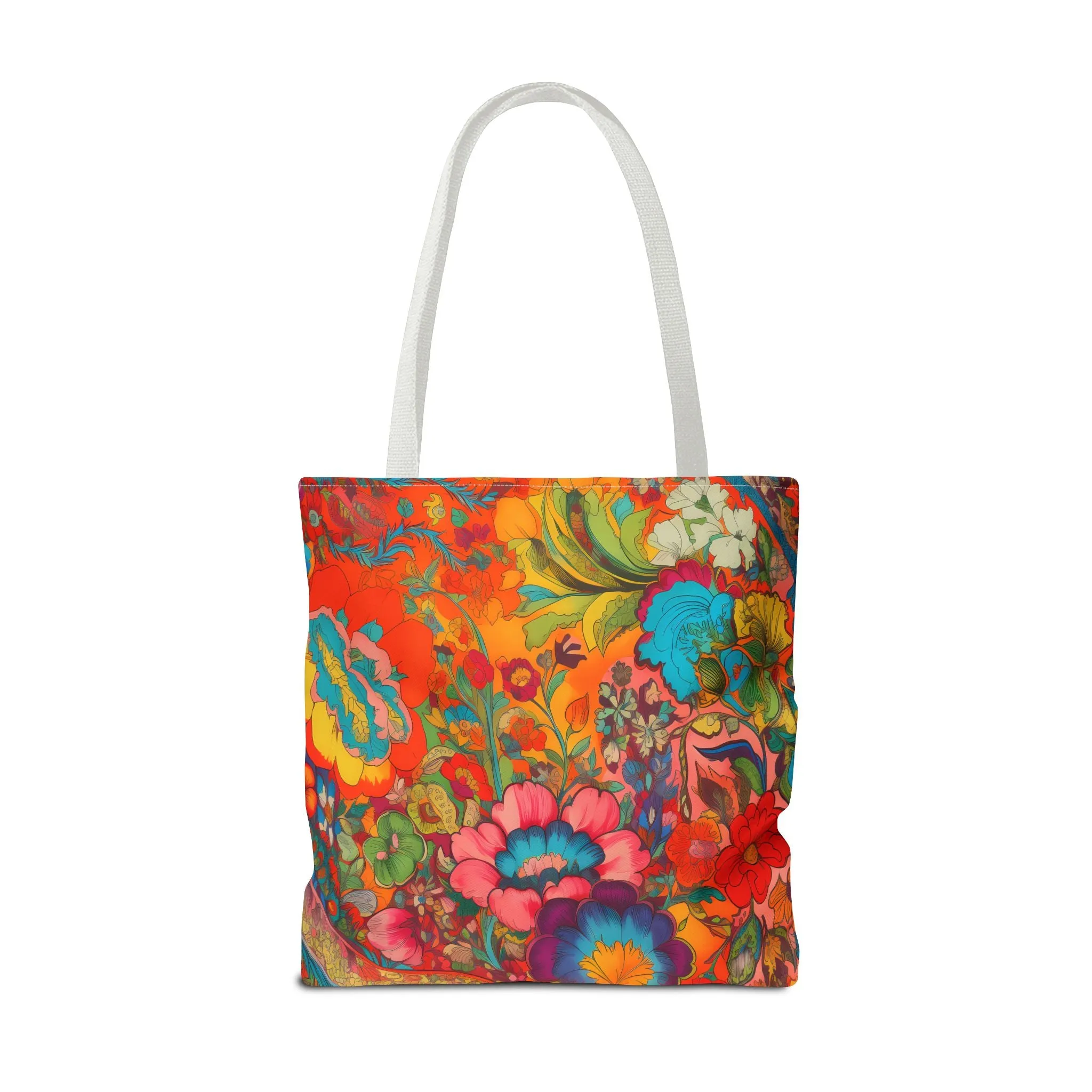 Kaleidoscopic Floral Dance Tote Bag - Psychedelic Fun! Available in 3 sizes.