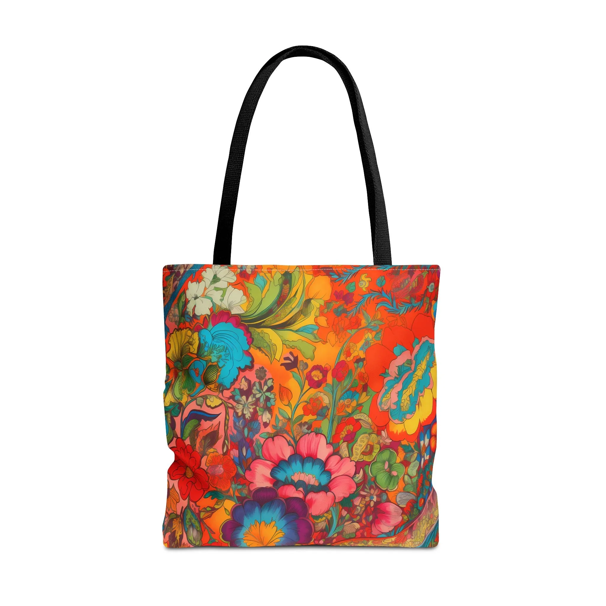 Kaleidoscopic Floral Dance Tote Bag - Psychedelic Fun! Available in 3 sizes.