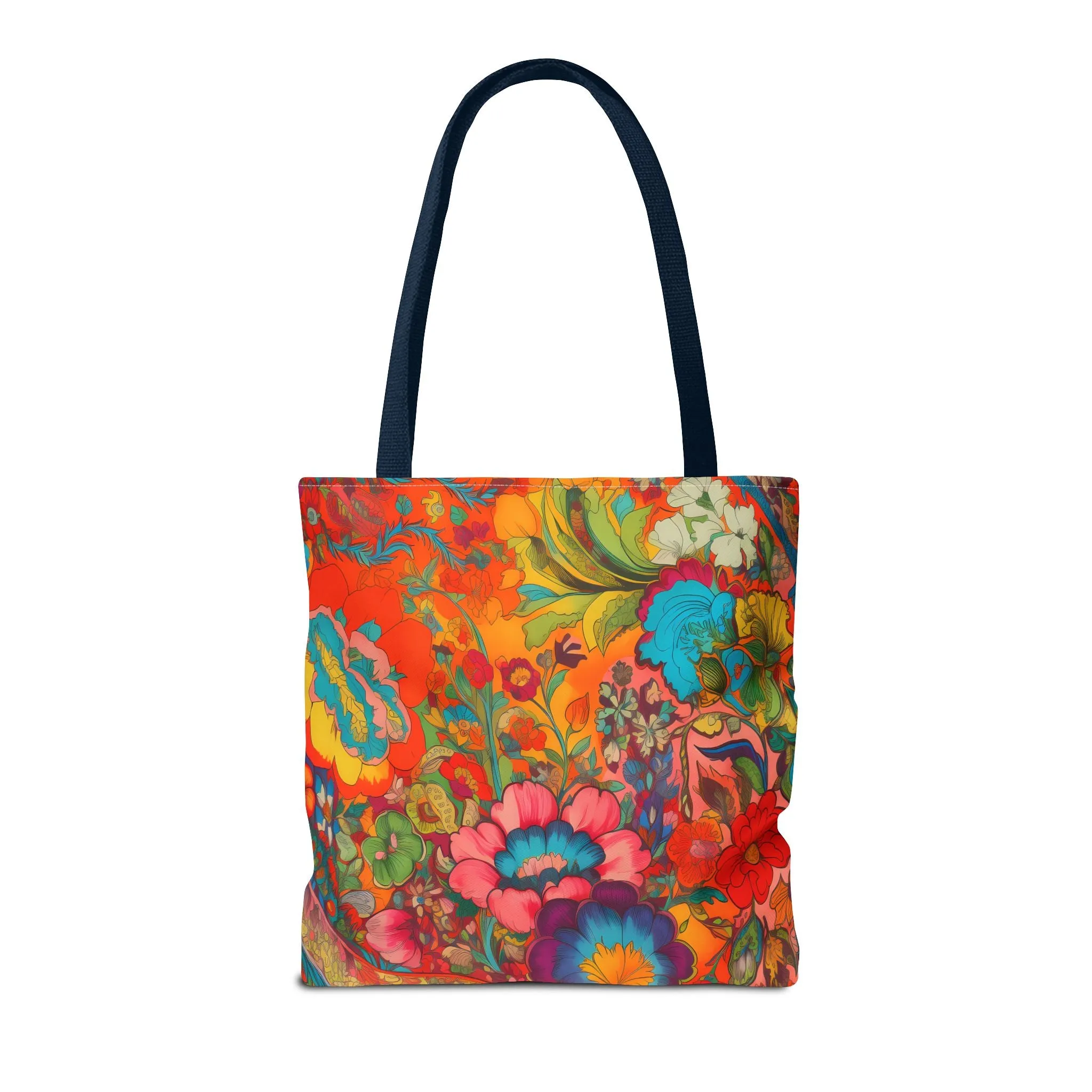 Kaleidoscopic Floral Dance Tote Bag - Psychedelic Fun! Available in 3 sizes.
