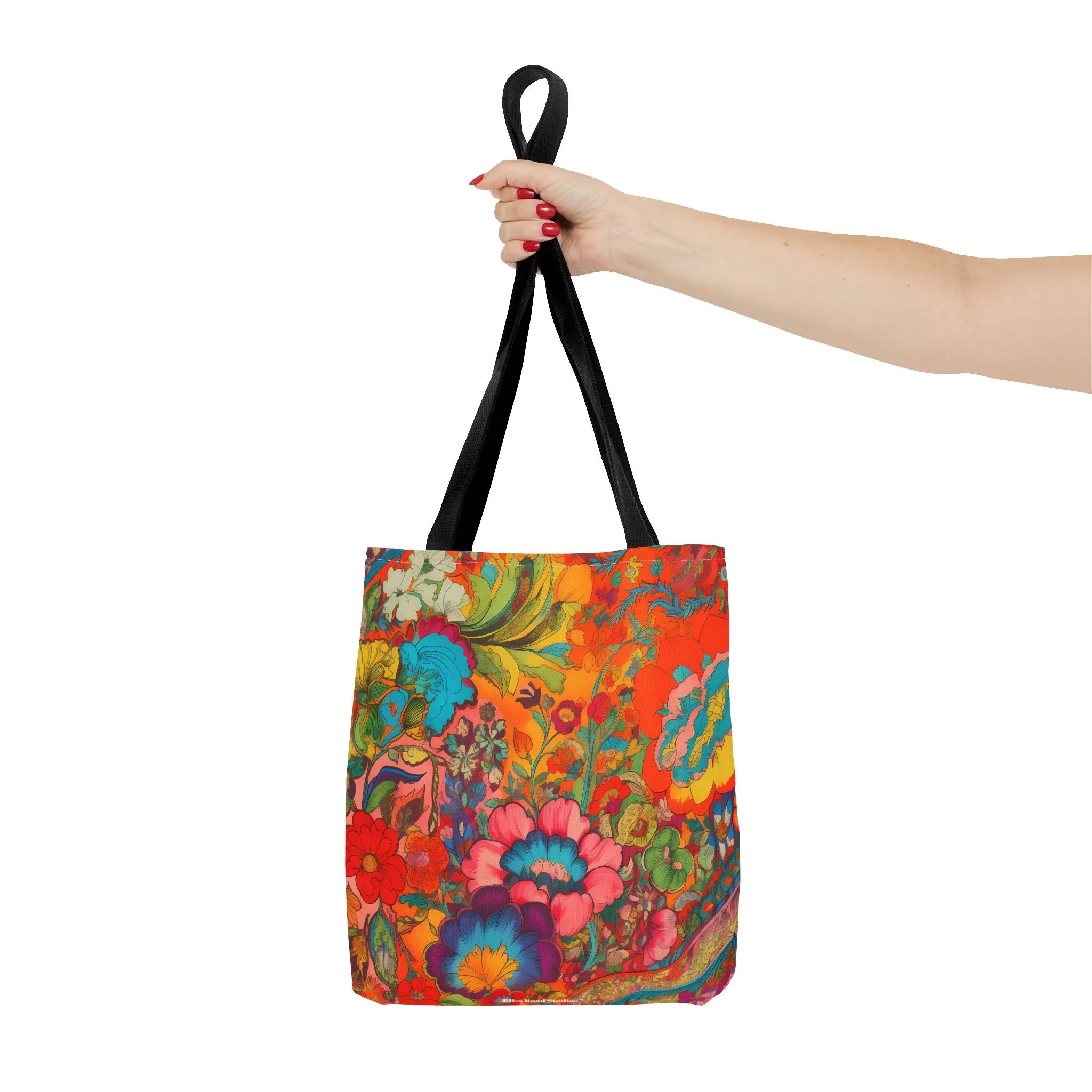 Kaleidoscopic Floral Dance Tote Bag - Psychedelic Fun! Available in 3 sizes.