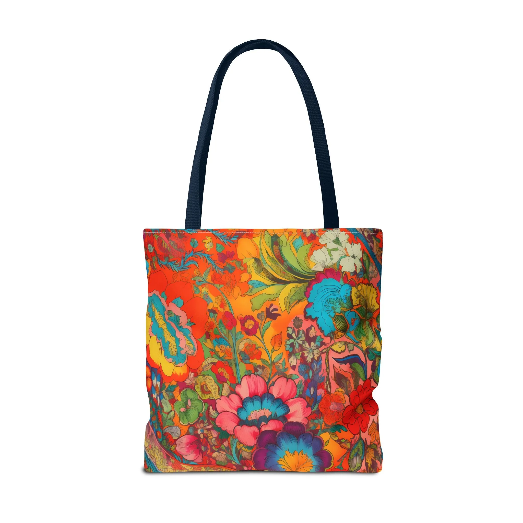 Kaleidoscopic Floral Dance Tote Bag - Psychedelic Fun! Available in 3 sizes.