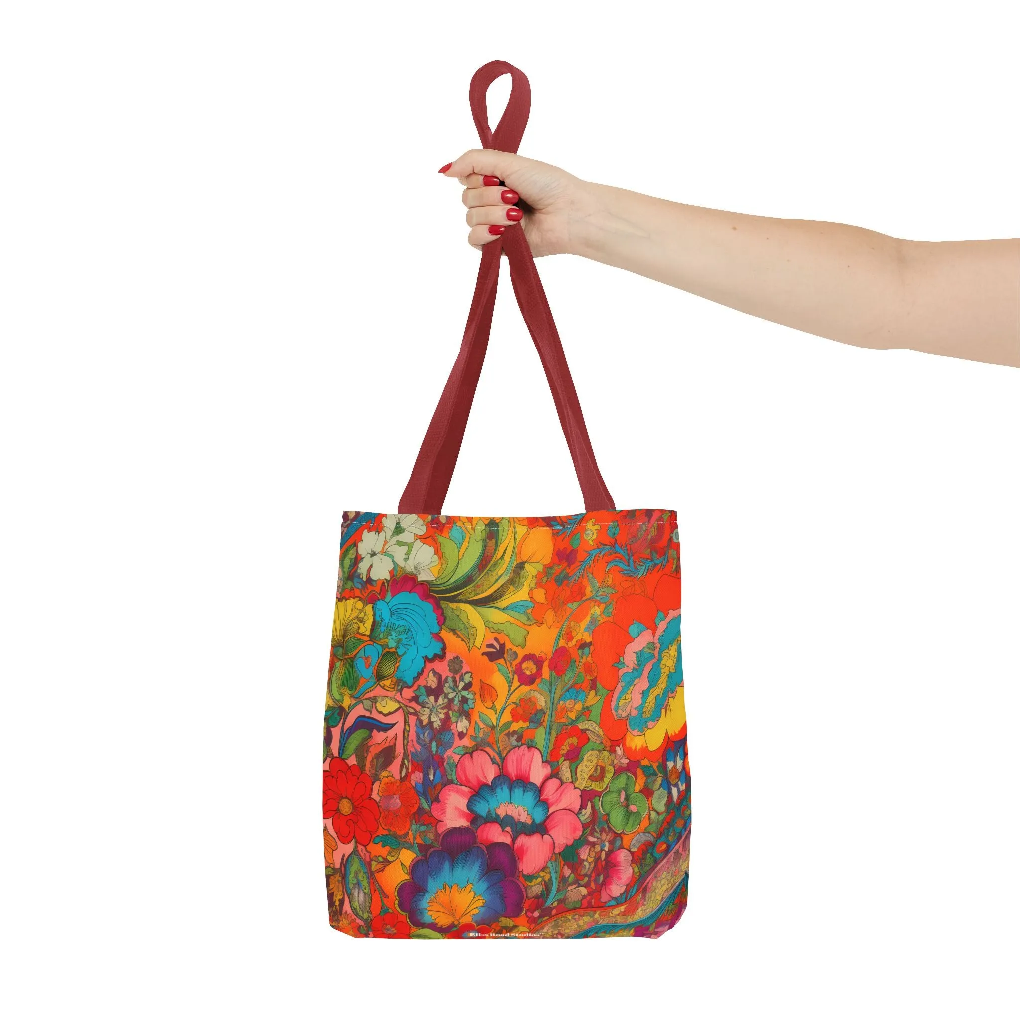 Kaleidoscopic Floral Dance Tote Bag - Psychedelic Fun! Available in 3 sizes.