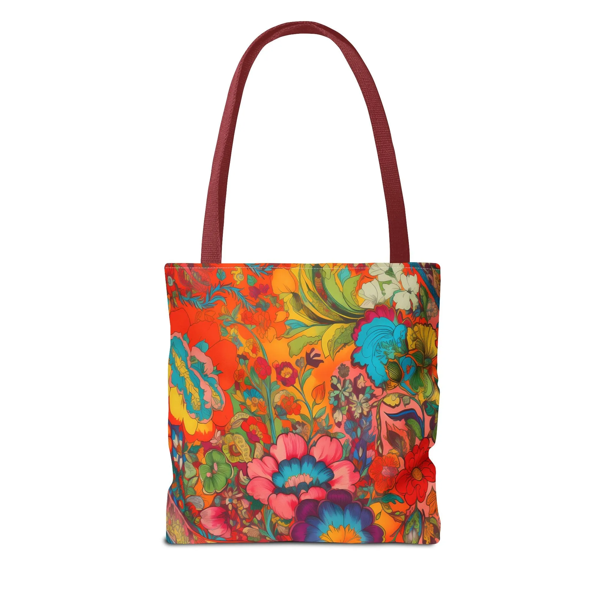 Kaleidoscopic Floral Dance Tote Bag - Psychedelic Fun! Available in 3 sizes.