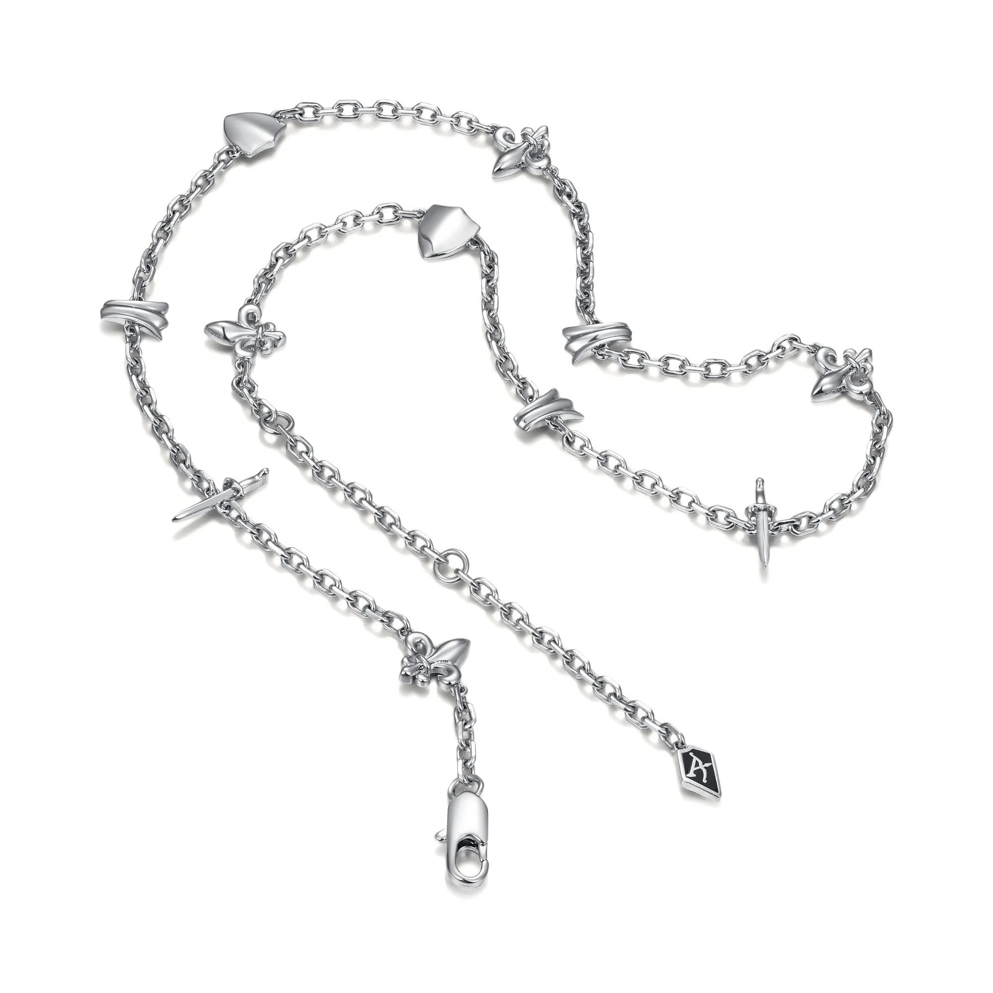 Knight Fleur De Lis Plain Chain   Barbed Wire Pearl Chain Gift Set