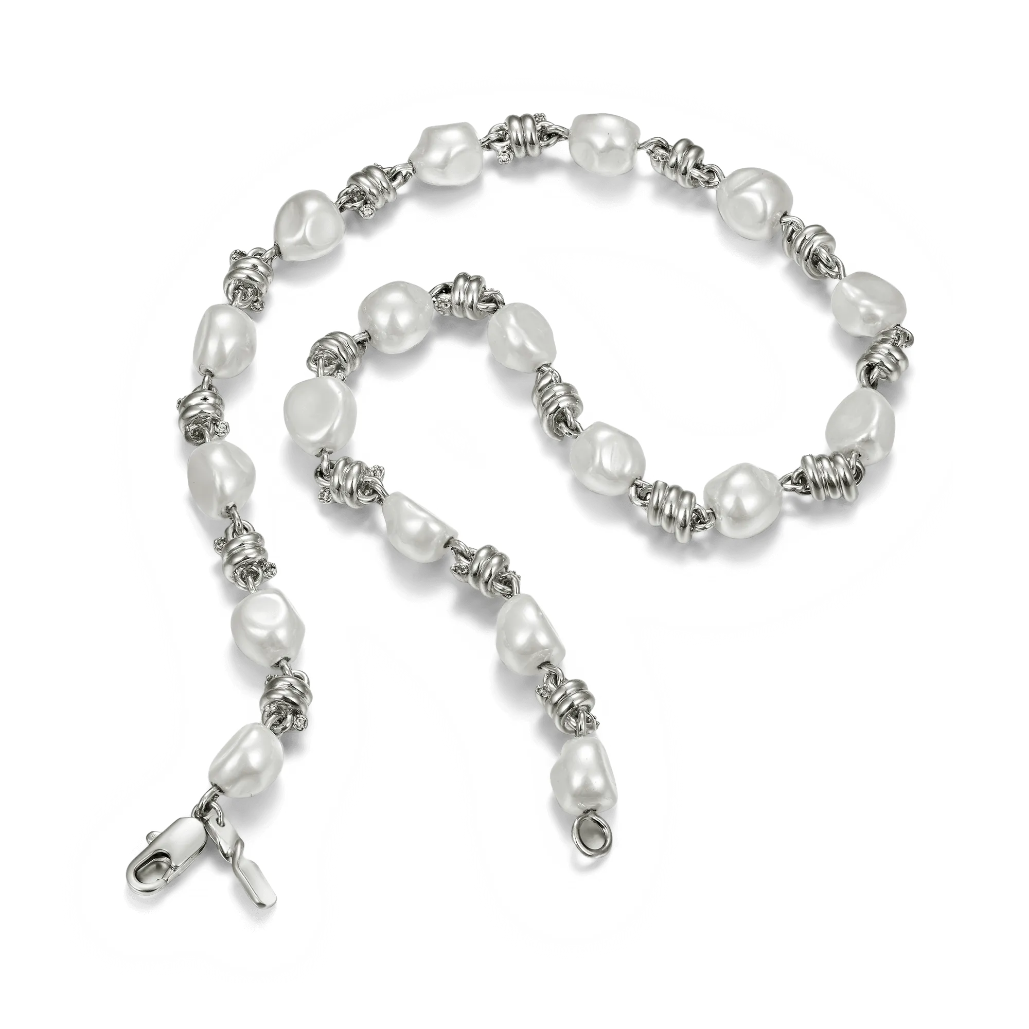 Knight Fleur De Lis Plain Chain   Barbed Wire Pearl Chain Gift Set