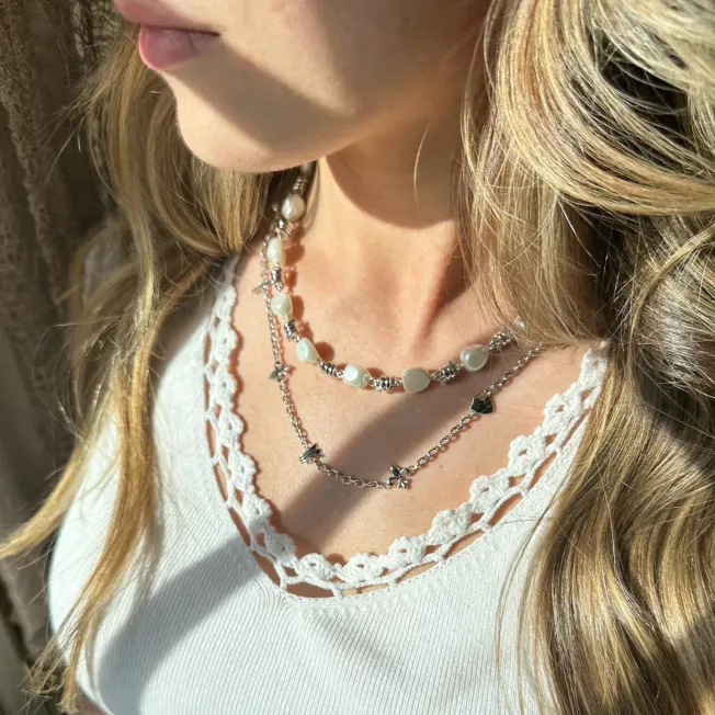 Knight Fleur De Lis Plain Chain   Barbed Wire Pearl Chain Gift Set