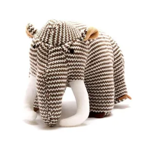 Knitted Woolly Mammoth Soft Toy Rattle