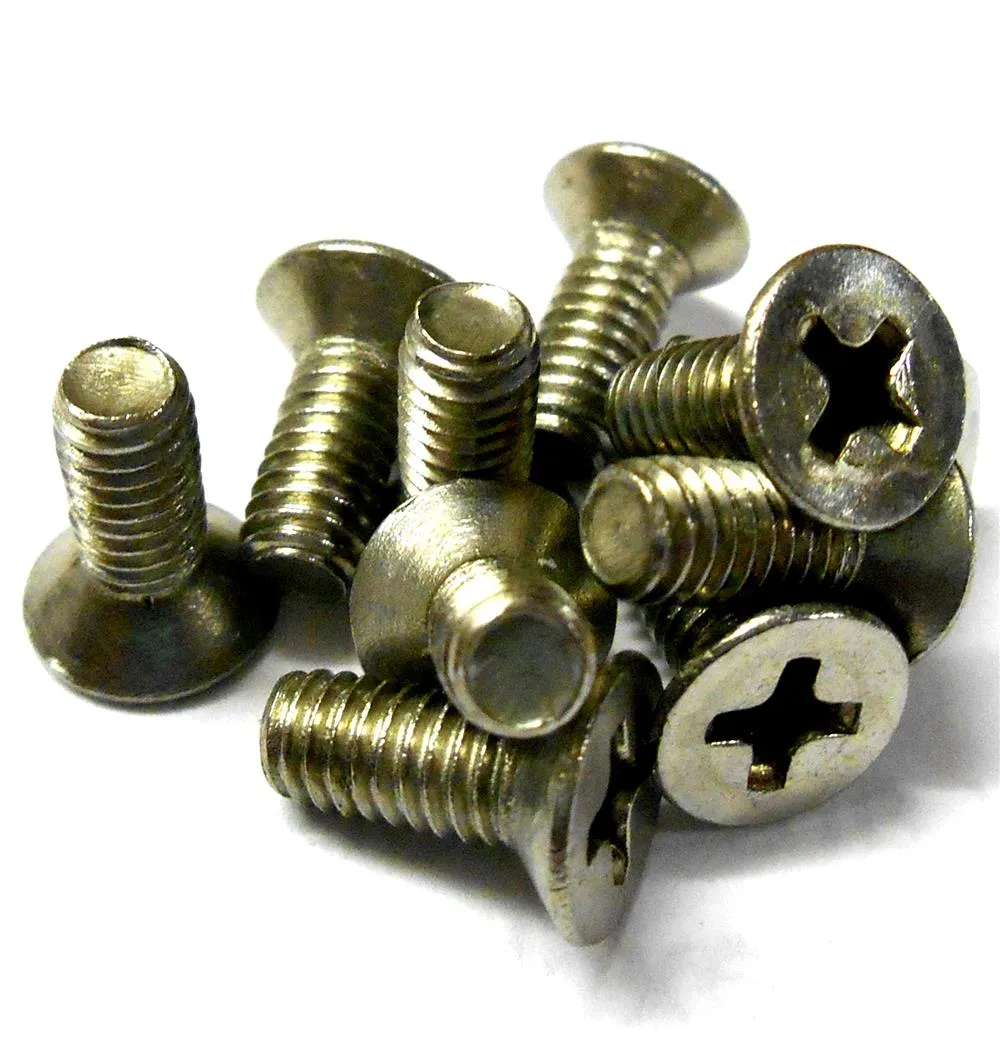 L11338 M4 4mm x 8mm Long Flat Countersunk Screw Metric Silver Steel x 10