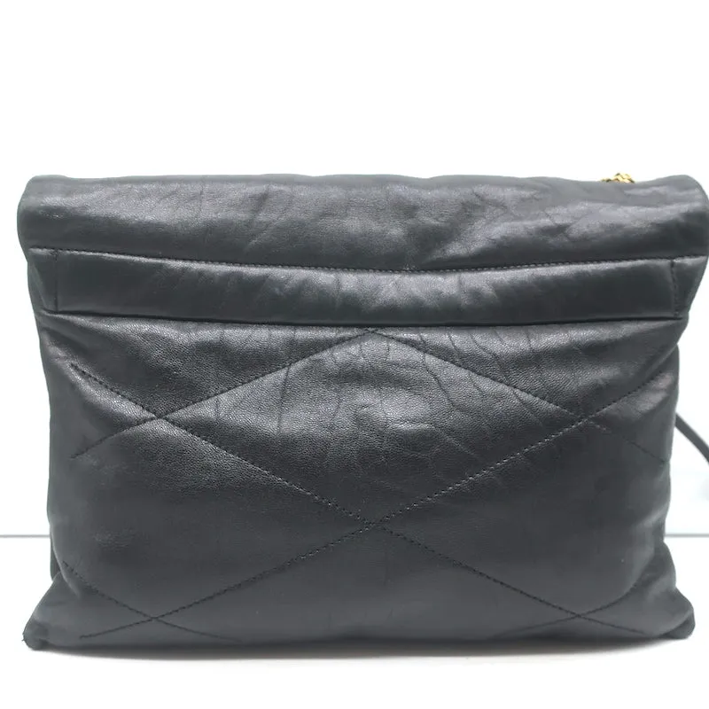 Lanvin Sugar Medium Shoulder Bag Black Quilted Lambskin Leather